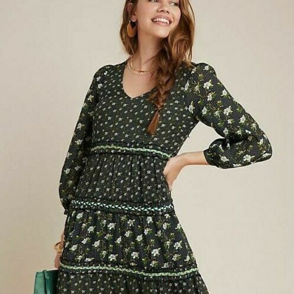 NWT Anthropologie Karoline Tiered Boho Maxi Dress